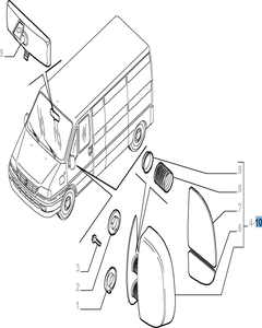 Espejo retrovisor exterior izquierdo eléctrico para Fiat Professional Ducato