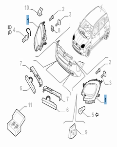 Faro delantero derecho para Fiat Panda