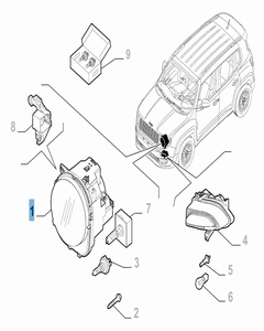 Faro delantero superior derecho para Jeep Renegade