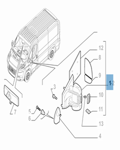 Espejo retrovisor exterior para Fiat Professional Ducato