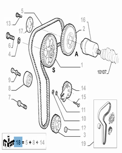 Kit de distribución (correa, tensor de correa fijo y regulable) - 3 piezas