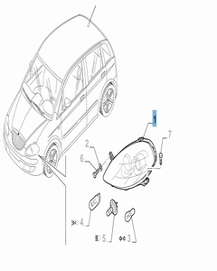 Faro delantero derecho para Lancia Musa
