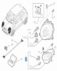 Luz DRL delantera izquierda para Fiat 500