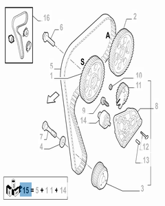 Kit de distribución (correa, tensor de correa fijo y regulable) - 3 piezas