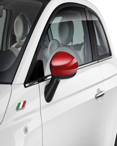 Carcasas de espejos retrovisores rojo brillante para Fiat 500