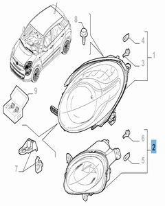 Faro DRL delantero izquierdo para Fiat y Fiat Professional