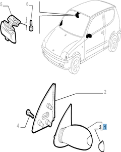 Espejo retrovisor exterior derecho para Fiat y Fiat Professional