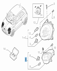 Faro delantero superior izquierdo para Fiat 500
