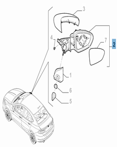 Espejo retrovisor exterior derecho para Fiat y Fiat Professional