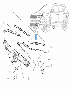 Kit de 2 escobillas para limpiaparabrisas para Jeep Compass