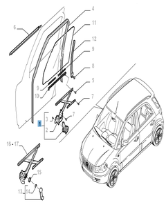 Elevalunas eléctrico delantero izquierdo para Fiat Sedici