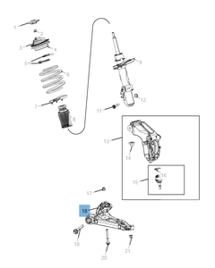 Brazo oscilante para suspensión delantera inferior para Jeep Cherokee
