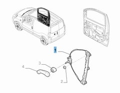 Elevalunas eléctrico delantero derecho para Fiat y Fiat Professional