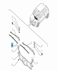 Kit de 2 escobillas para limpiaparabrisas para Fiat 500