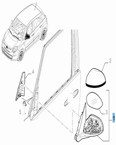 Espejo retrovisor exterior izquierdo eléctrico para Fiat y Fiat Professional