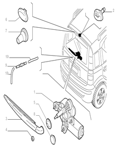 Brazo de limpieza trasero para Fiat Panda