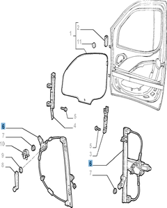 Elevalunas eléctrico delantero izquierdo para Fiat y Fiat Professional