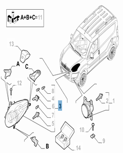 Faro delantero derecho para Fiat y Fiat Professional