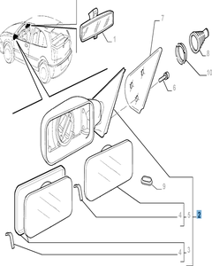 Espejo retrovisor exterior izquierdo con sensor de temperatura para Fiat Palio