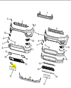 Moldura paracjoques delantero para Jeep