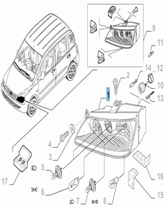 Faro delantero izquierdo para Fiat y Fiat Professional