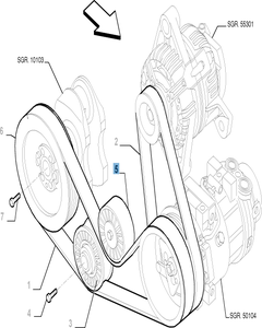 Tensor de correa regulable para Fiat Stilo