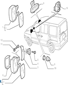 Espejo retrovisor exterior derecho para Fiat y Fiat Professional