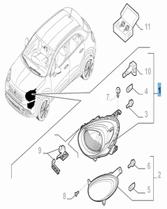 Faro delantero izquierdo para Fiat 500X