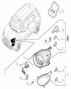 Faro delantero derecho para Fiat 500X