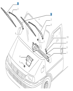 Kit de 2 escobillas para limpiaparabrisas para Fiat Ducato