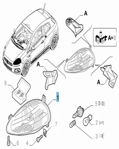 Faro delantero izquierdo para Abarth Grande Punto