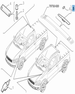 Luz de freno trasera suplementaria para Fiat Professional Strada