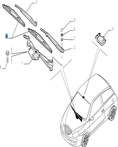 Kit de 2 escobillas para limpiaparabrisas para Ypsilon