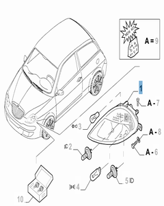 Faro delantero izquierdo para Lancia Ypsilon