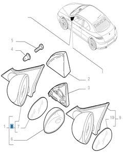 Espejo retrovisor exterior derecho eléctrico para Alfa Romeo GT