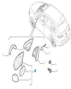 Espejo retrovisor exterior derecho para Fiat y Fiat Professional