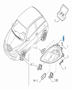 Faro delantero derecho para Lancia Ypsilon