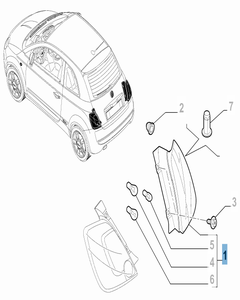 Piloto trasero derecho fijo para Fiat 500