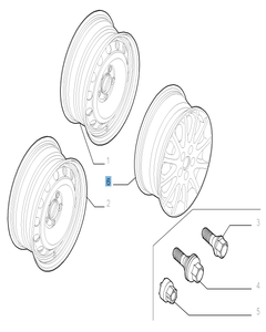 Llanta de aleación de 7J x 16'' para Fiat Professional Scudo