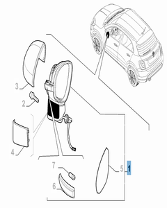 Espejo retrovisor exterior izquierdo para Fiat 500X