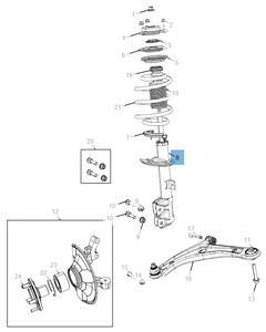 Amortiguador delantero para Jeep Compass/Patriot