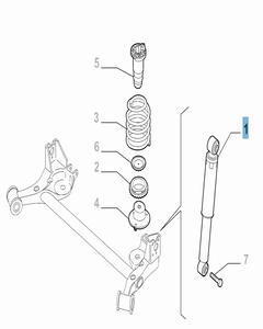 Amortiguador trasero 2 piezas para Fiat Professional Fiorino