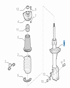 Amortiguador delantero derecho FWD para Jeep Renegade