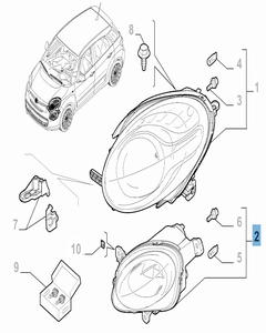 Faro delantero inferior derecho para Fiat y Fiat Professional