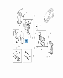 Pastilla de freno de disco delantero (set de 4 piezas) para Fiat Professional Talento