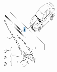 Kit 2 de escobillas para limpiaparabrisas para Giulia
