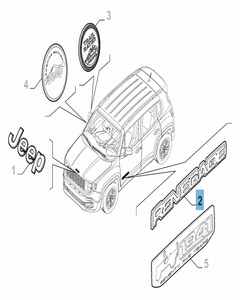 Sigla de modelo Renegade lateral izquierda para Jeep Renegade