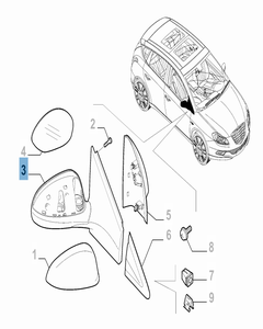 Espejo retrovisor exterior derecho para Lancia Delta