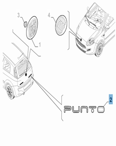 Sigla de modelo Punto trasera para Fiat