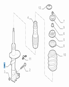 Amortiguador delantero izquierdo para Abarth 500